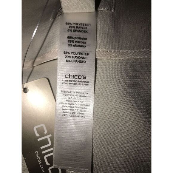 Chicos The Ultimate Fit Soft Pleat Hardware Crop Pant Chicos 2.5 Sz 14 Cream NWT - Picture 5 of 5